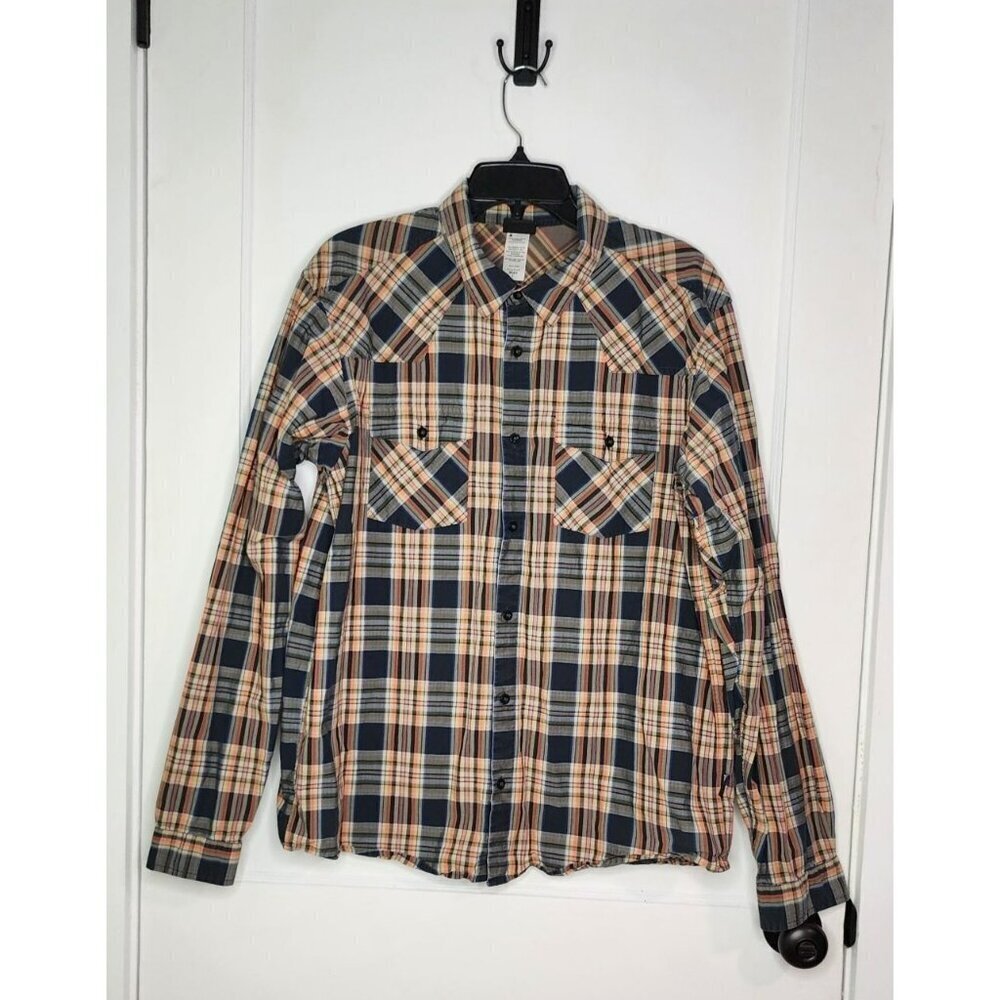 Patagonia Organic Cotton Shirt Mens Large Multi Color Plaid Hiking Outdoor